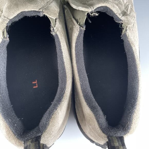 Merrell Jungle Moc Men's 14 Dusty Olive Suede Slip On Shoes Casual Loafers EUC - Picture 8 of 9